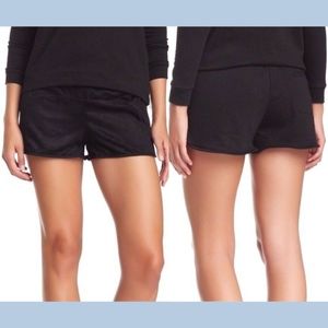 NWT $88 David Lerner Shorts Running Fleece in Black [ Large‎ ]